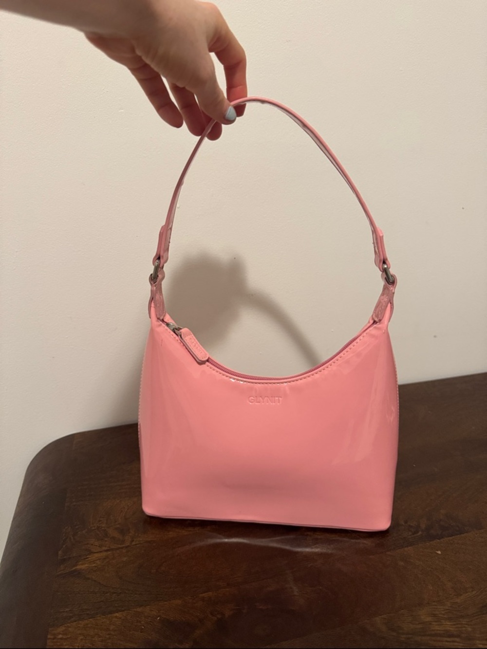 Glint Bubblegum Pink Patent Shoulder Bag